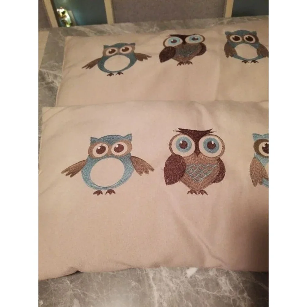 Pair of owl pillows
